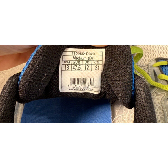 Brooks Launch Metallic Silver Blue Green Athletic Running Shoes Mens Size 13 - Picture 6 of 9